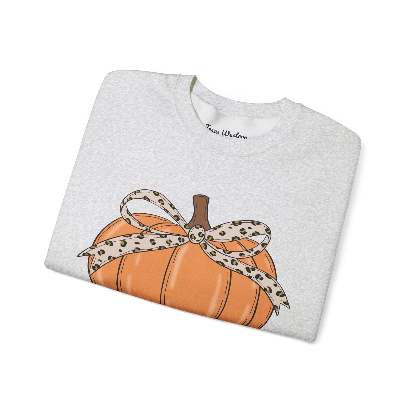 Cheetah Bow Pumpkin Crewneck - Gildan