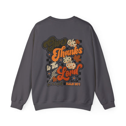 Give Thanks To The Lord Crewneck - Green - Gildan