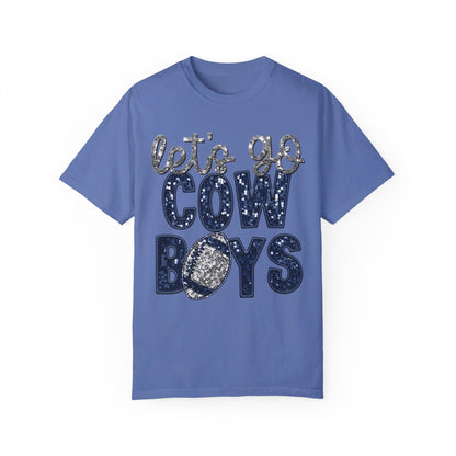 Let's Go Cowboys - Faux Sequin Tee - Comfort Colors
