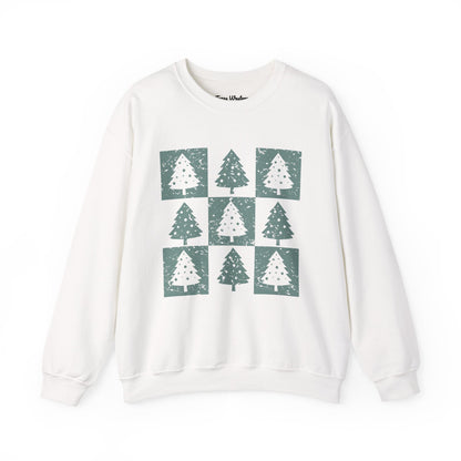 Checkered Christmas Tree Crewneck - Gildan