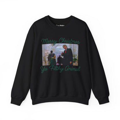 Merry Christmas Ya Filthy Animal Crewneck - Gildan