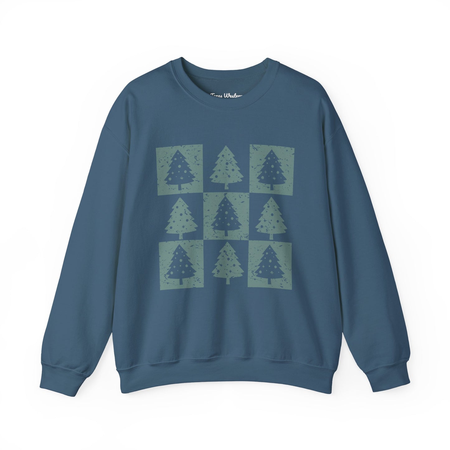 Checkered Christmas Tree Crewneck - Gildan