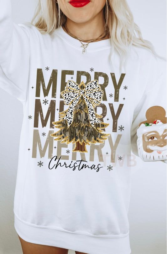 Camo Merry Christmas Crewneck - Gildan