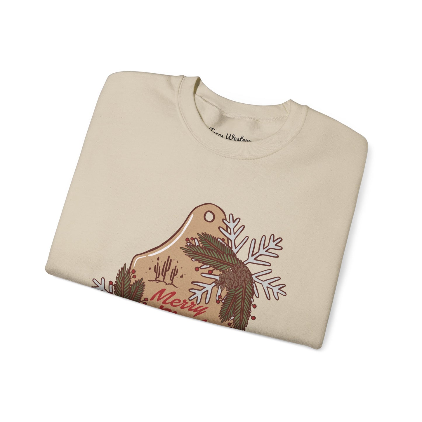 Christmas Cow Tag Crewneck - Gildan