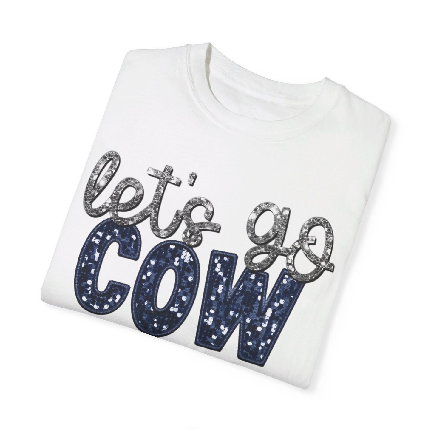 Let's Go Cowboys - Faux Sequin Tee - Comfort Colors