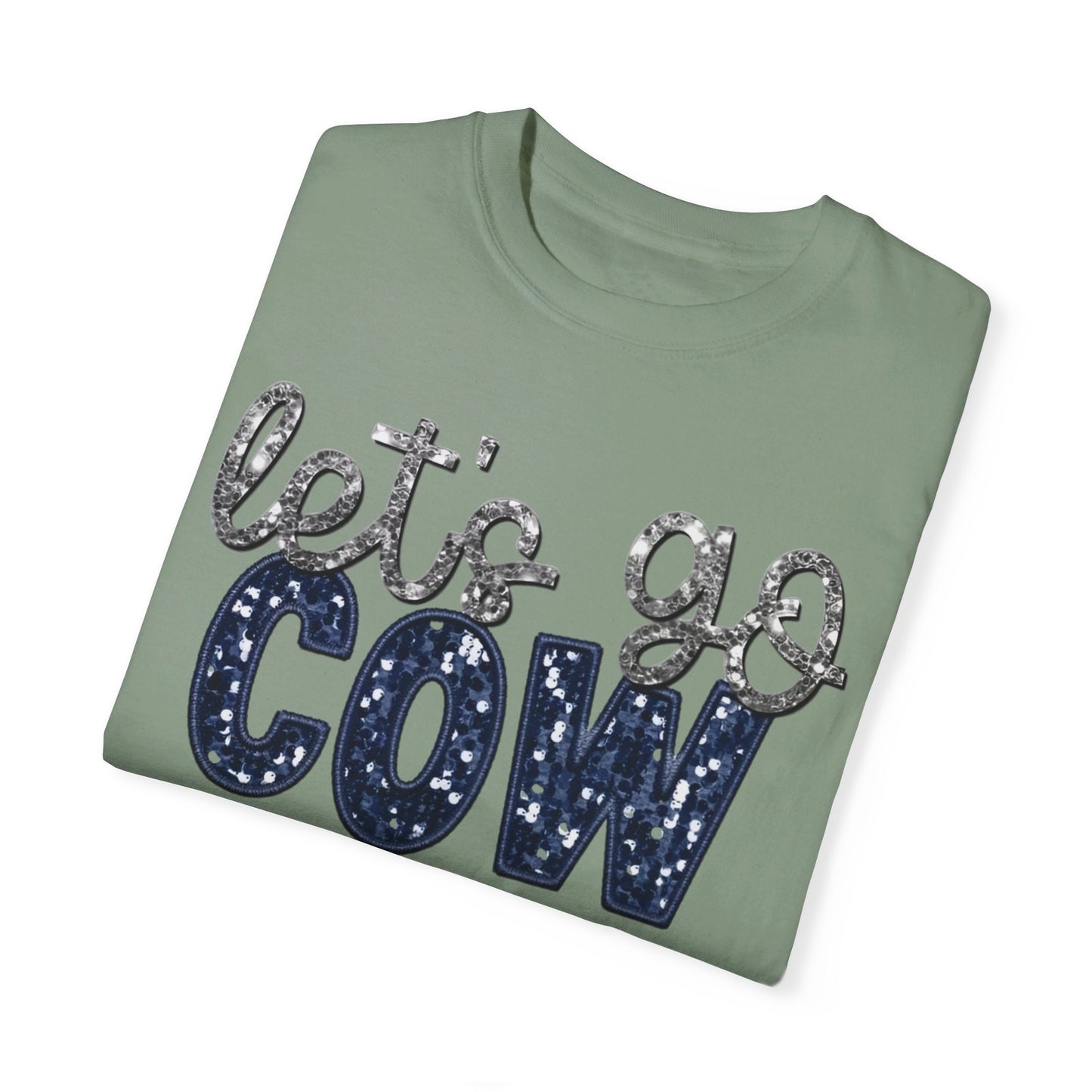 Let's Go Cowboys - Faux Sequin Tee - Comfort Colors
