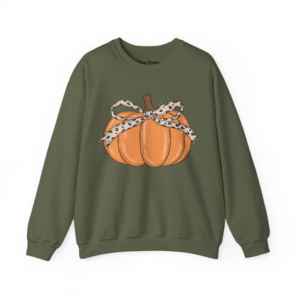 Cheetah Bow Pumpkin Crewneck - Gildan