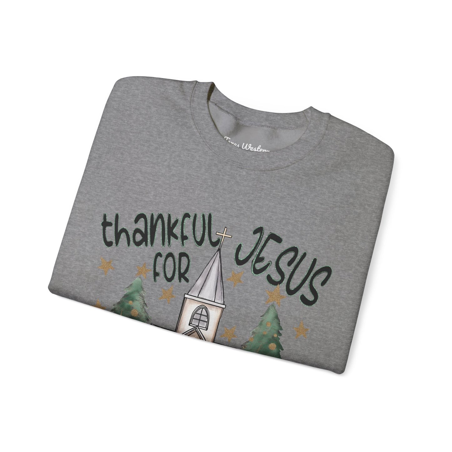 Thankful For Jesus Crewneck - Gildan