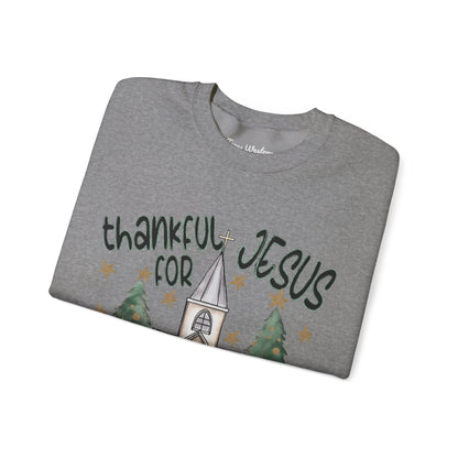 Thankful For Jesus Crewneck - Gildan
