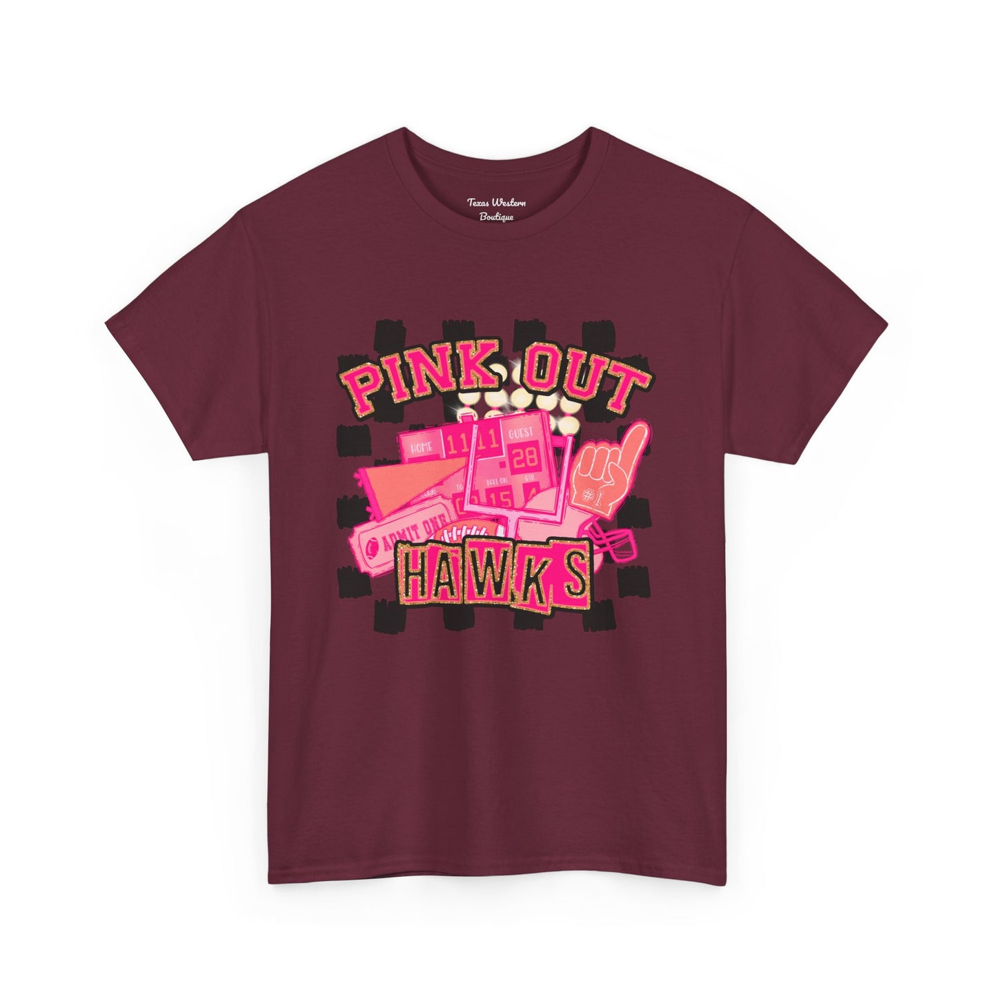 Pink Out Hawks Tee - Gildan