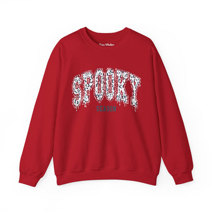 Spooky Season White Cheetah Crewneck - Gildan