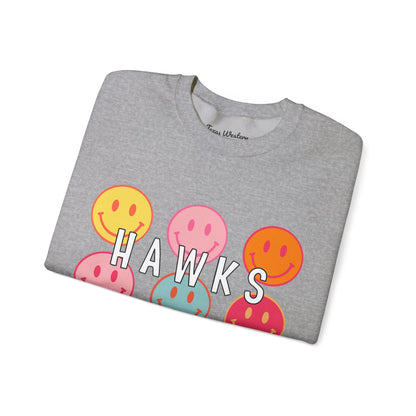 Hawks Smiley Crewneck - Gildan