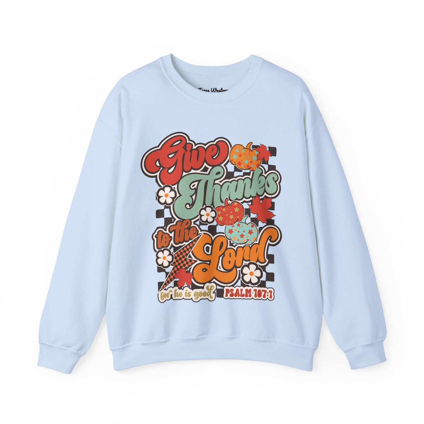 Give Thanks To The Lord - Red - Crewneck - Gildan