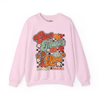 Give Thanks To The Lord - Red - Crewneck - Gildan