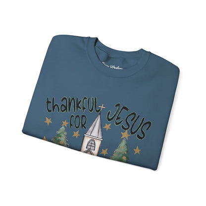 Thankful For Jesus Crewneck - Gildan