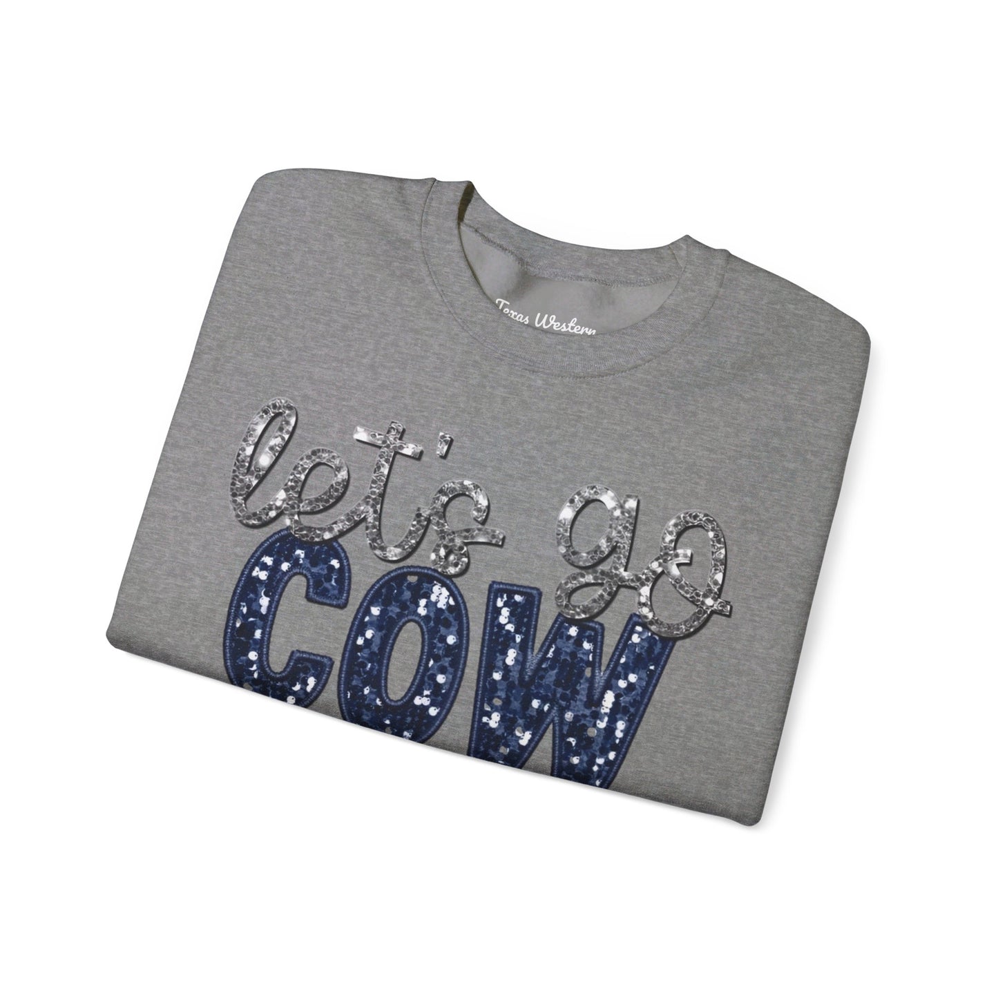 Let's Go Cowboys - Faux Sequins Crewneck - Gildan