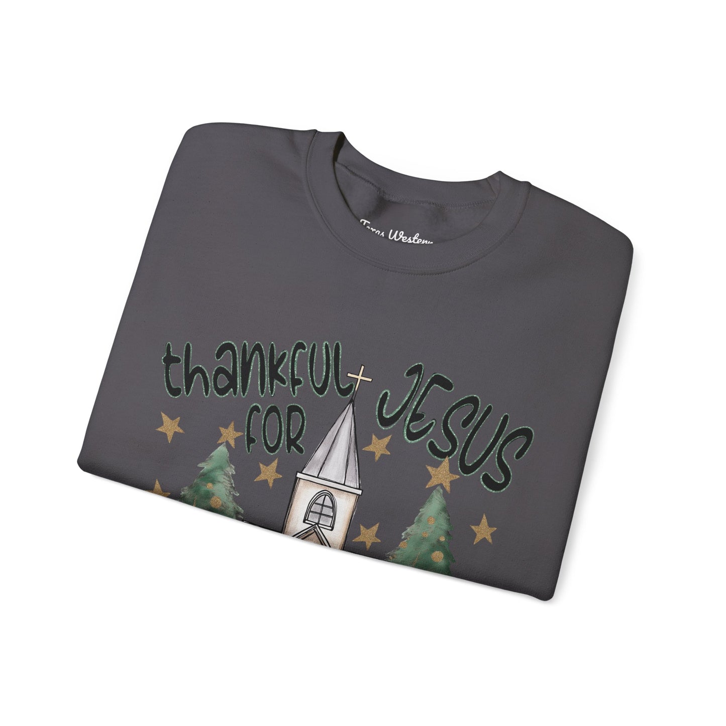 Thankful For Jesus Crewneck - Gildan