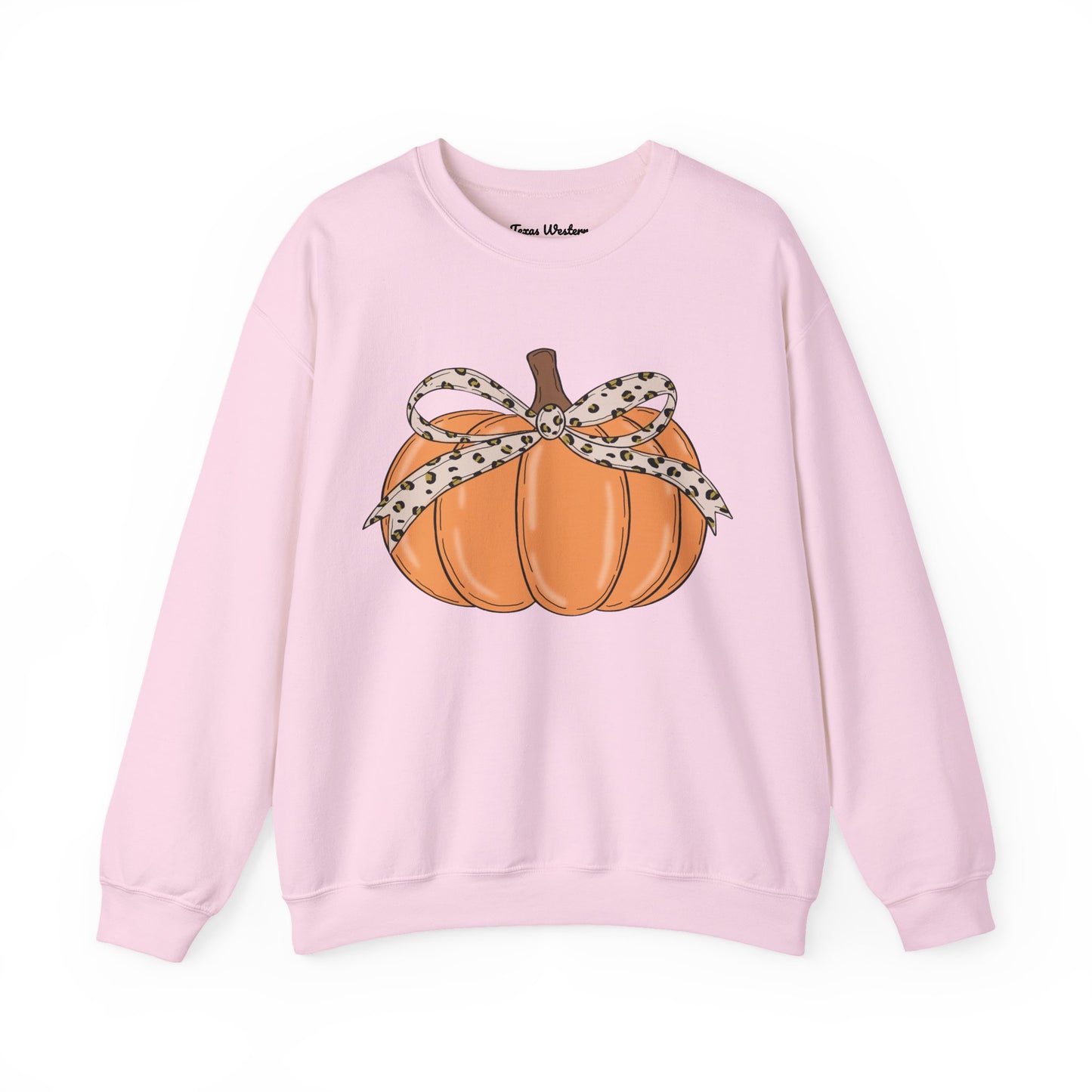 Cheetah Bow Pumpkin Crewneck - Gildan