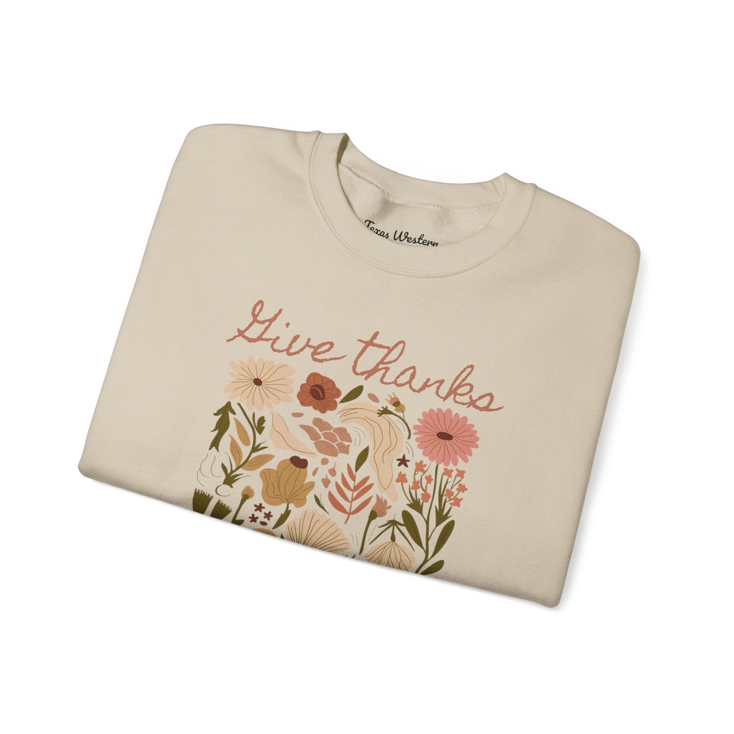 Give Thanks Boho Crewneck - Gildan