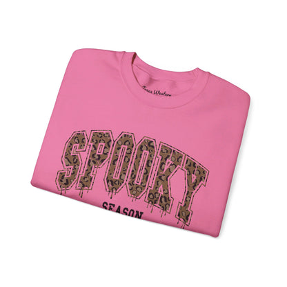 Spooky Season Brown Cheetah Crewneck - Gildan