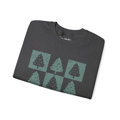 Checkered Christmas Tree Crewneck - Gildan