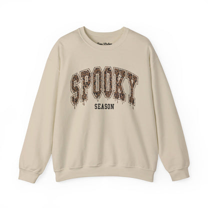 Spooky Season Brown Cheetah Crewneck - Gildan