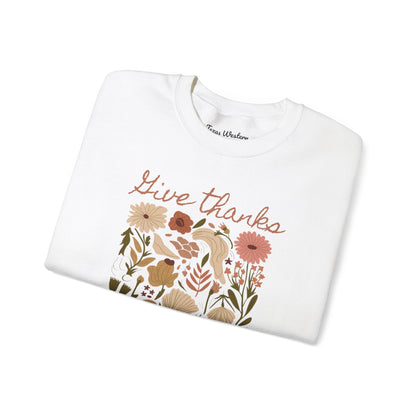 Give Thanks Boho Crewneck - Gildan