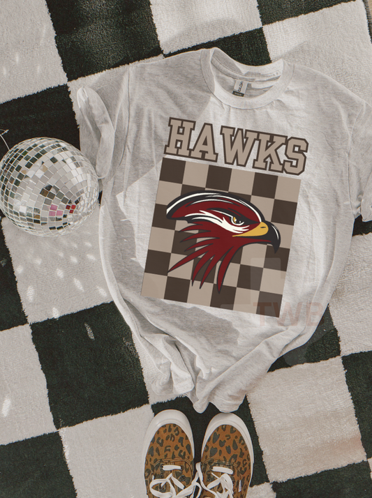 Checkered Hawks Tee - Comfort Colors