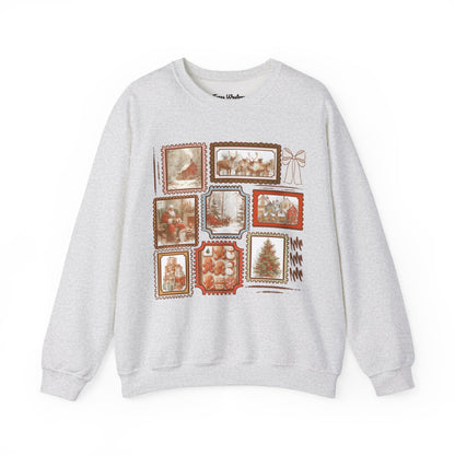 Vintage Christmas Stamps Crewneck - Gildan