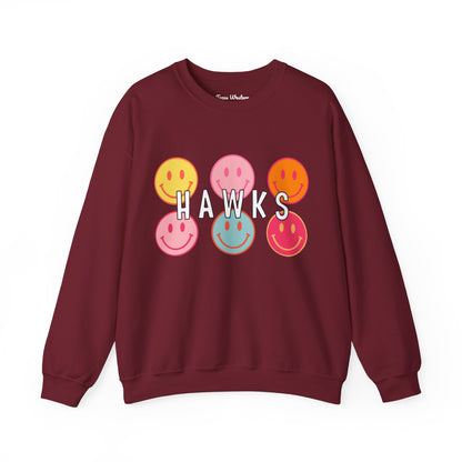 Hawks Smiley Crewneck - Gildan