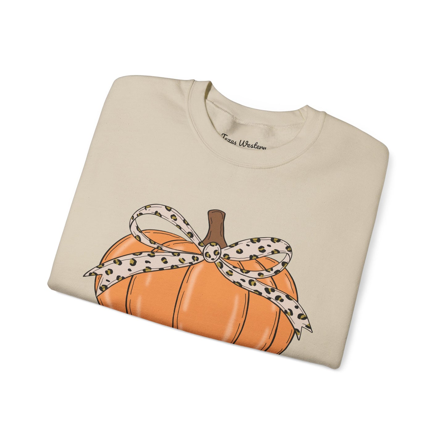 Cheetah Bow Pumpkin Crewneck - Gildan