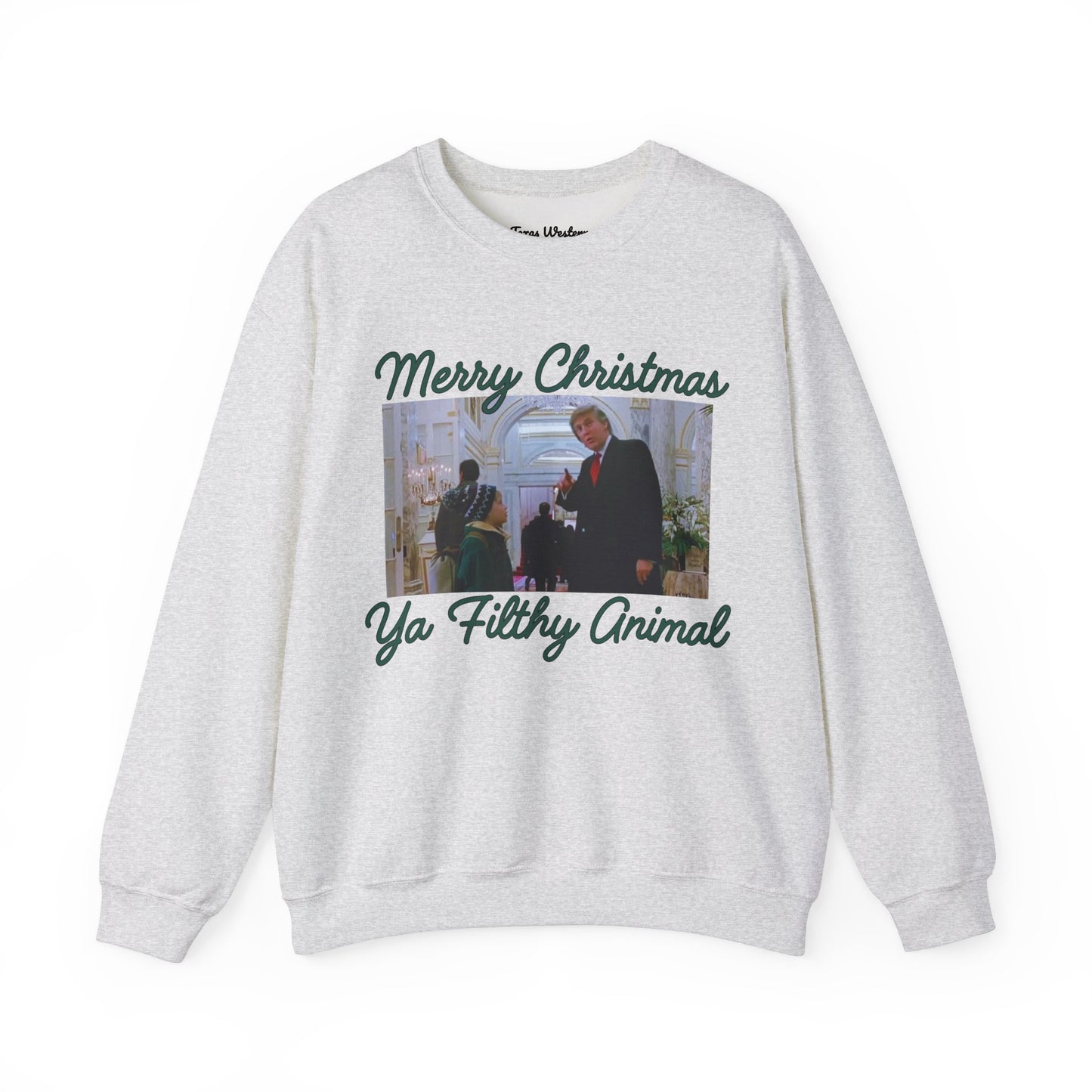 Merry Christmas Ya Filthy Animal Crewneck - Gildan