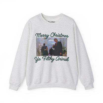 Merry Christmas Ya Filthy Animal Crewneck - Gildan