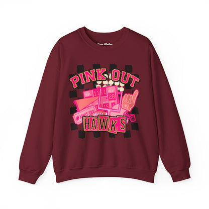 Pink Out Hawks Crewneck - Gildan