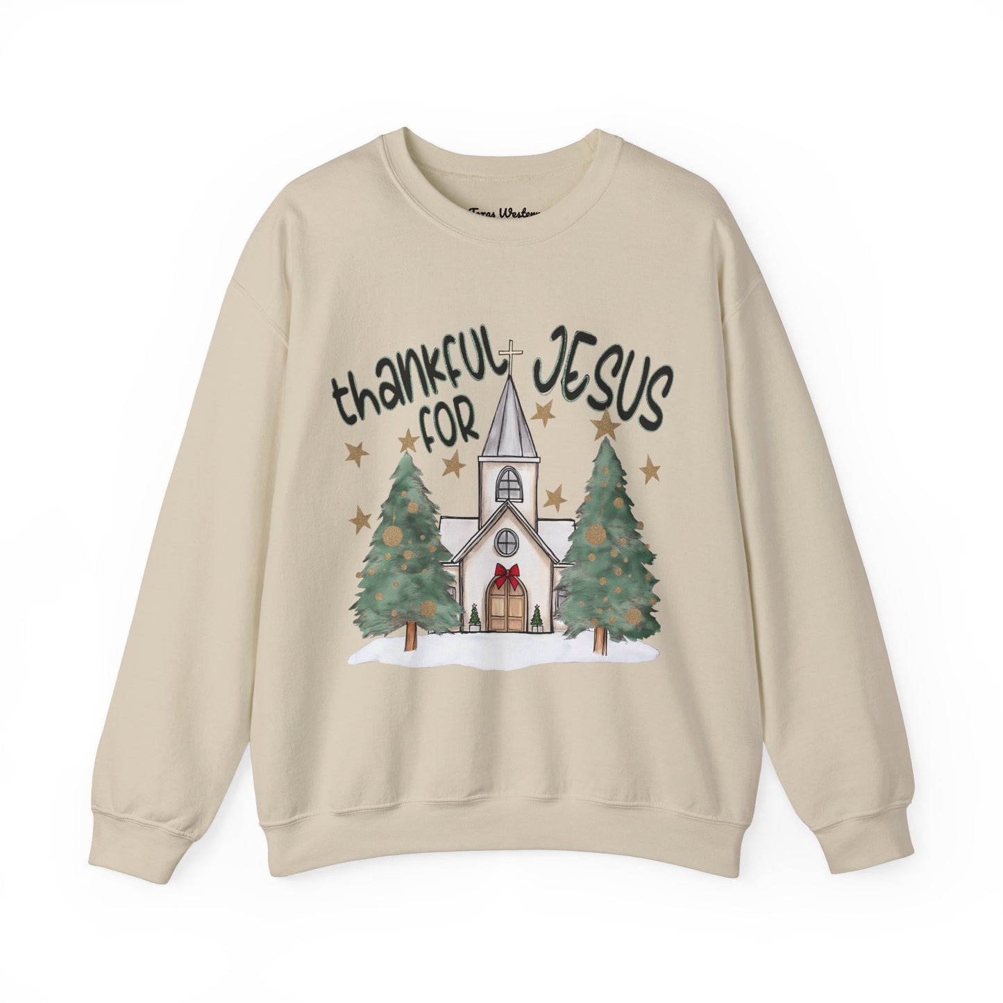 Thankful For Jesus Crewneck - Gildan