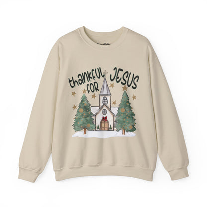 Thankful For Jesus Crewneck - Gildan