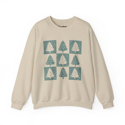 Checkered Christmas Tree Crewneck - Gildan