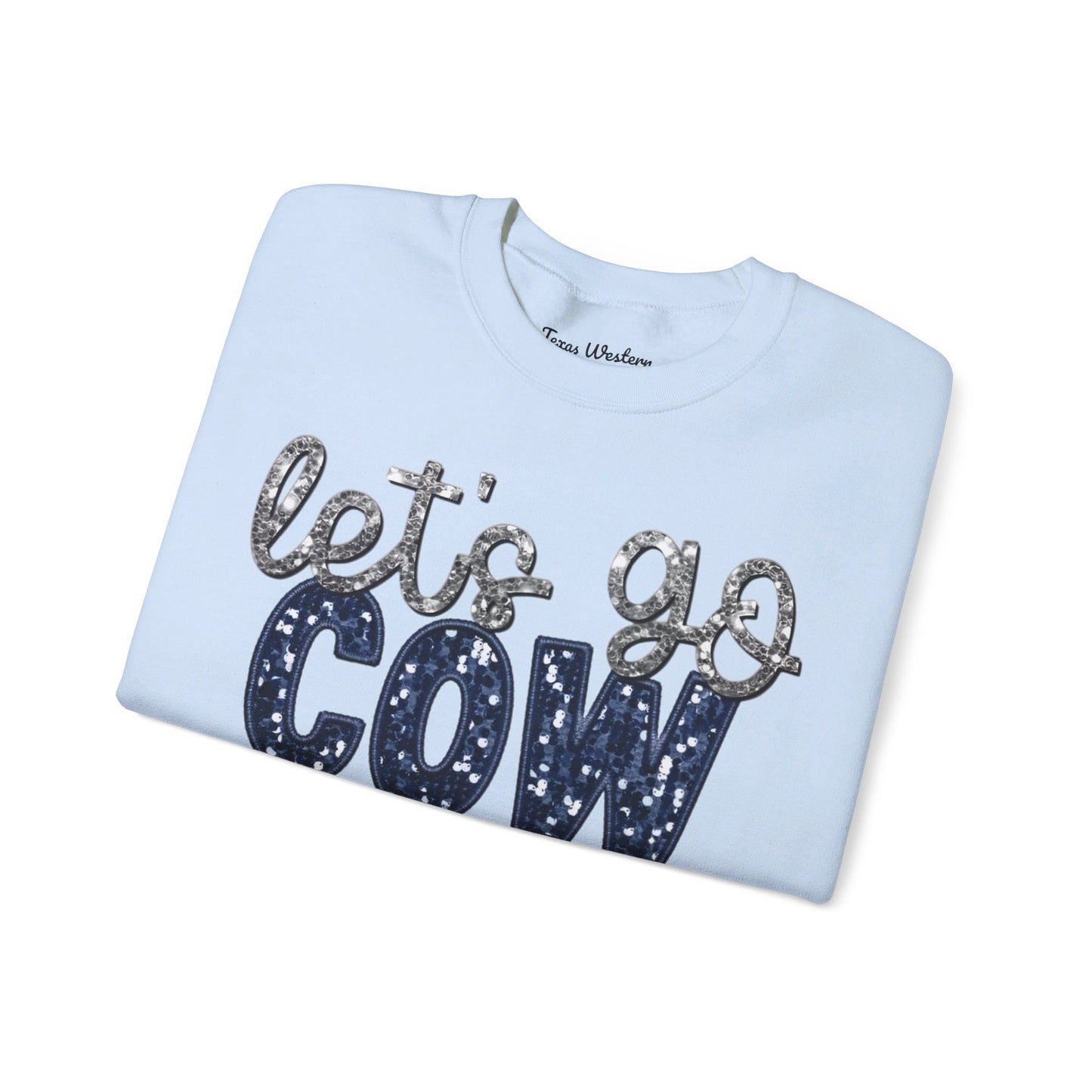 Let's Go Cowboys - Faux Sequins Crewneck - Gildan