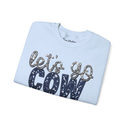 Let's Go Cowboys - Faux Sequins Crewneck - Gildan