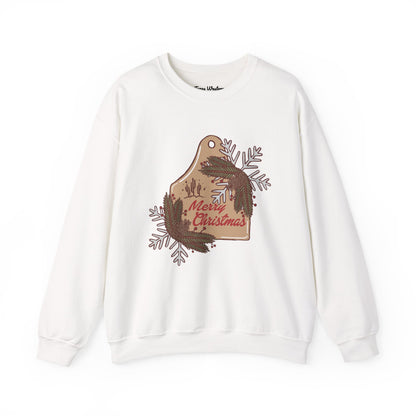 Christmas Cow Tag Crewneck - Gildan