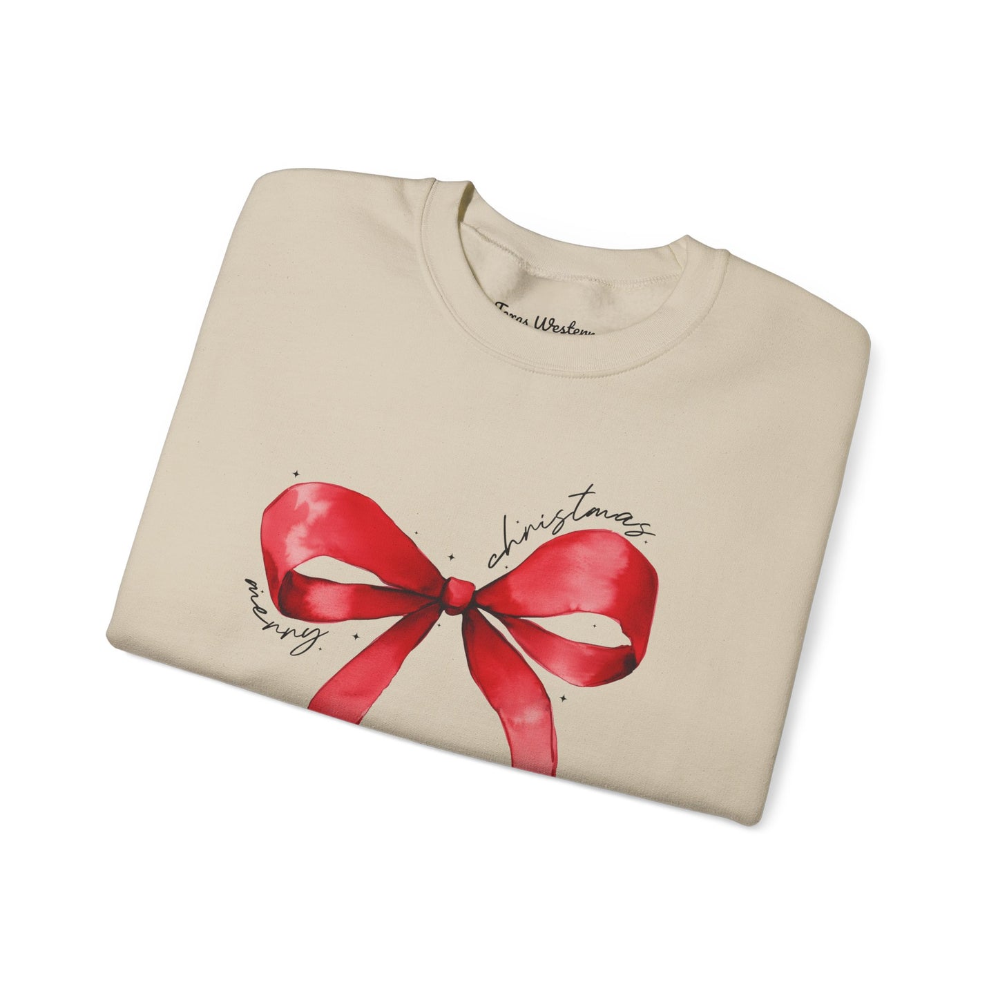 Merry Christmas Bow Crewneck - Gildan