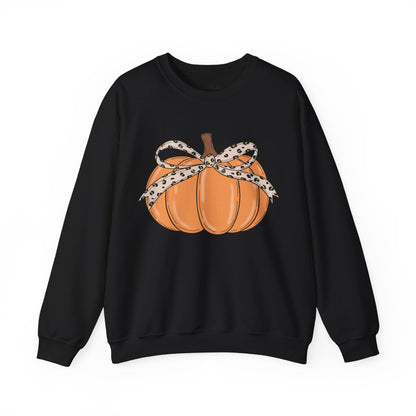 Cheetah Bow Pumpkin Crewneck - Gildan
