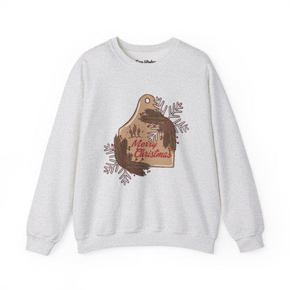 Christmas Cow Tag Crewneck - Gildan