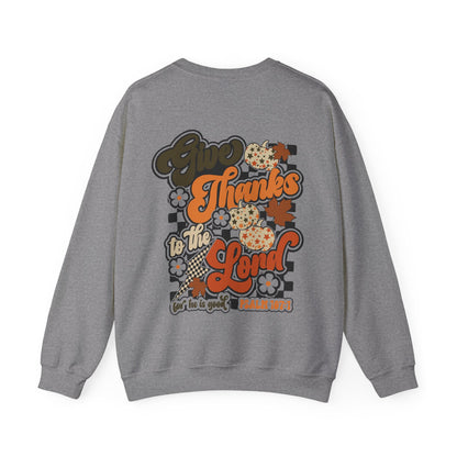 Give Thanks To The Lord Crewneck - Green - Gildan