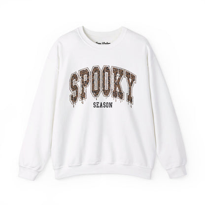 Spooky Season Brown Cheetah Crewneck - Gildan