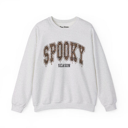 Spooky Season Brown Cheetah Crewneck - Gildan