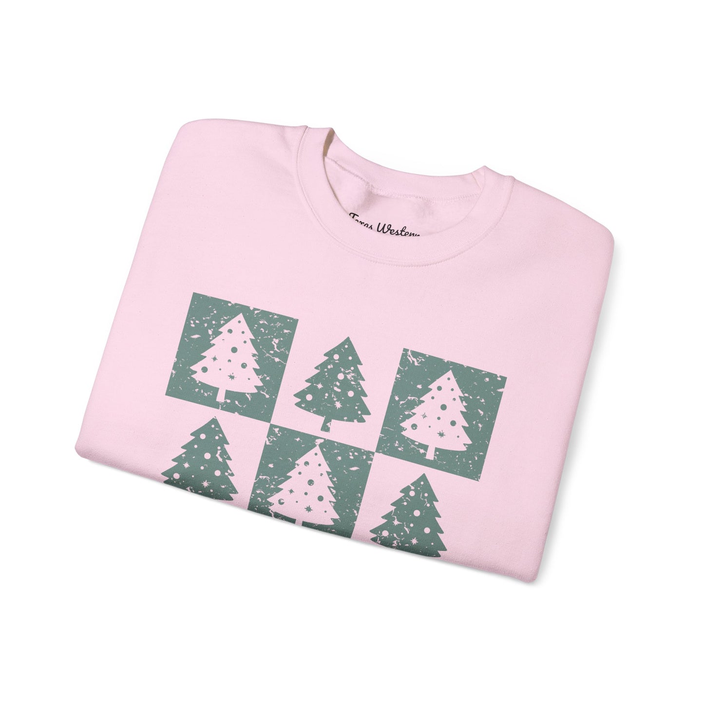 Checkered Christmas Tree Crewneck - Gildan