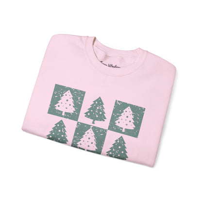 Checkered Christmas Tree Crewneck - Gildan