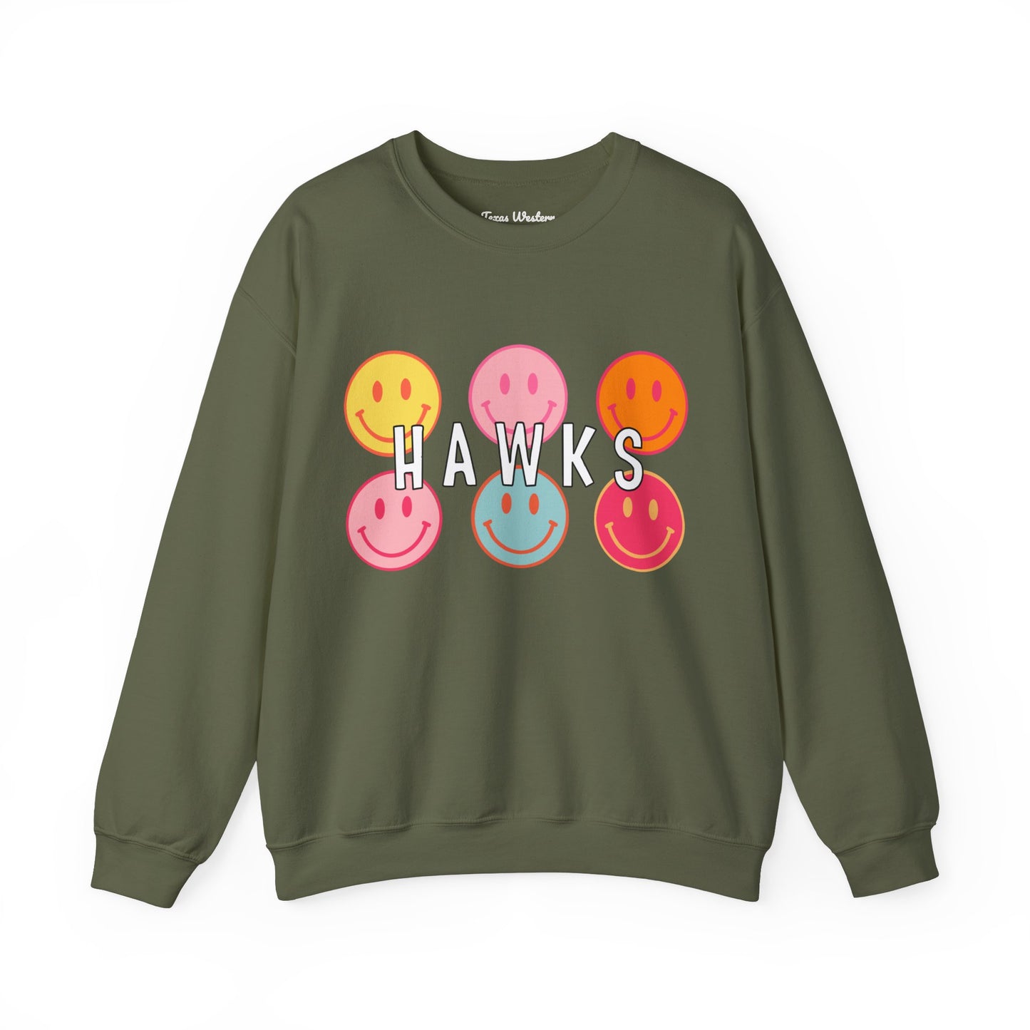 Hawks Smiley Crewneck - Gildan