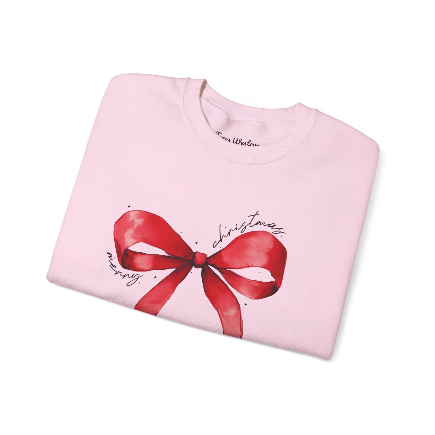 Merry Christmas Bow Crewneck - Gildan